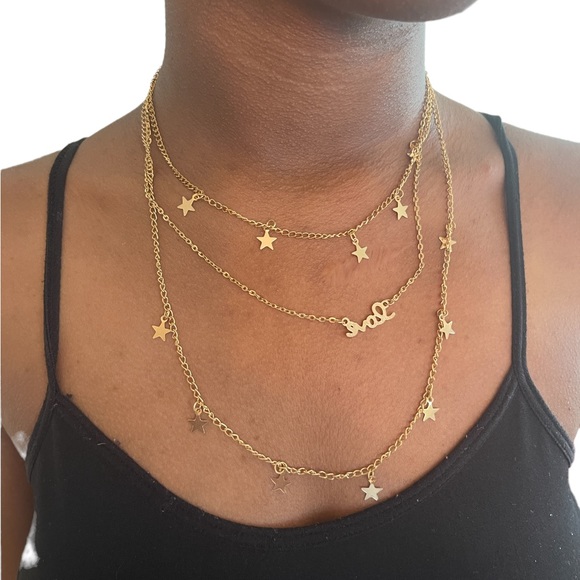 Love Three Layered Charm Necklace - Picture 3 of 3